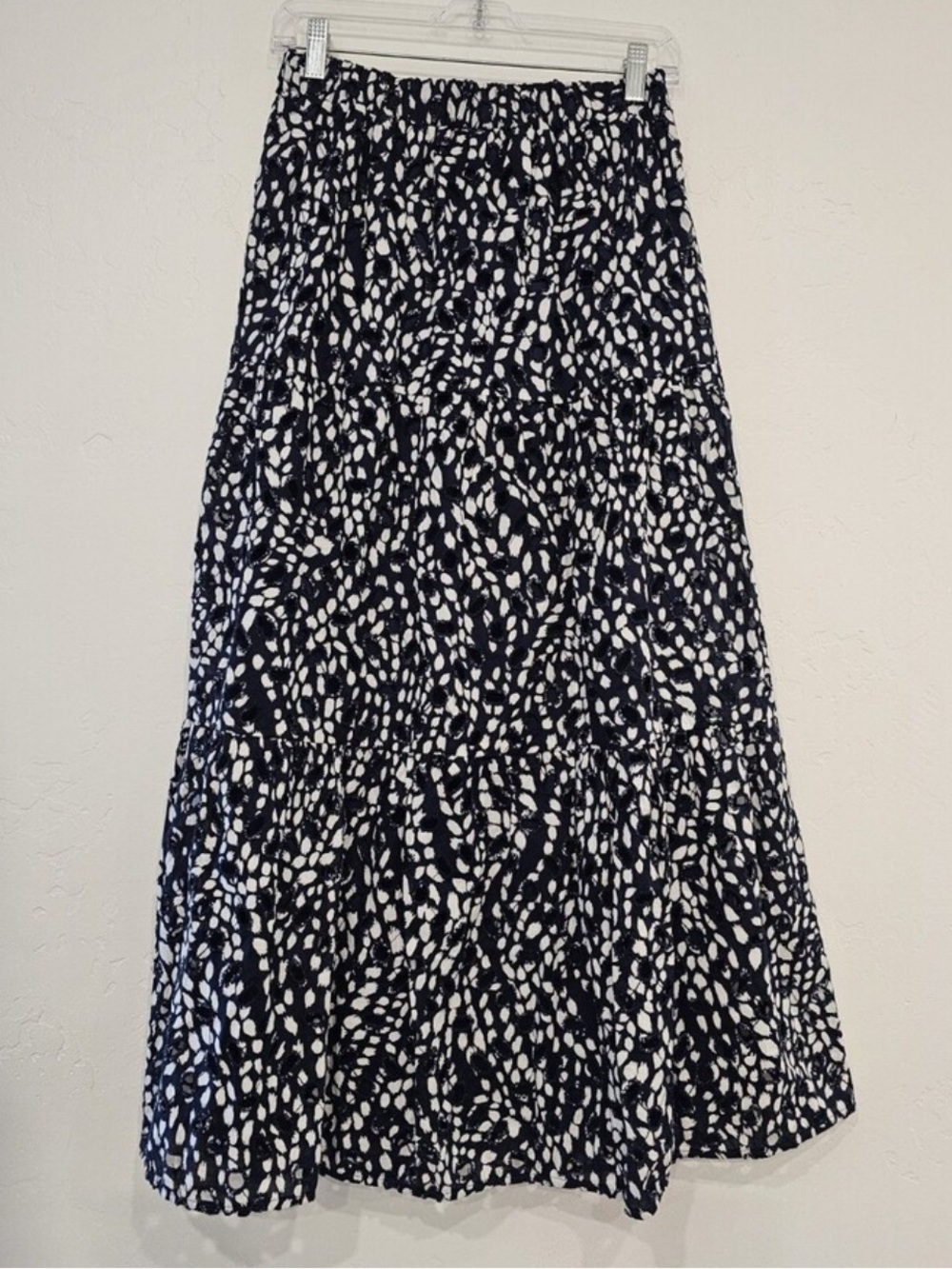 Simply Vera Vera Wang Navy Blue and White Eyelet Maxi Skirt